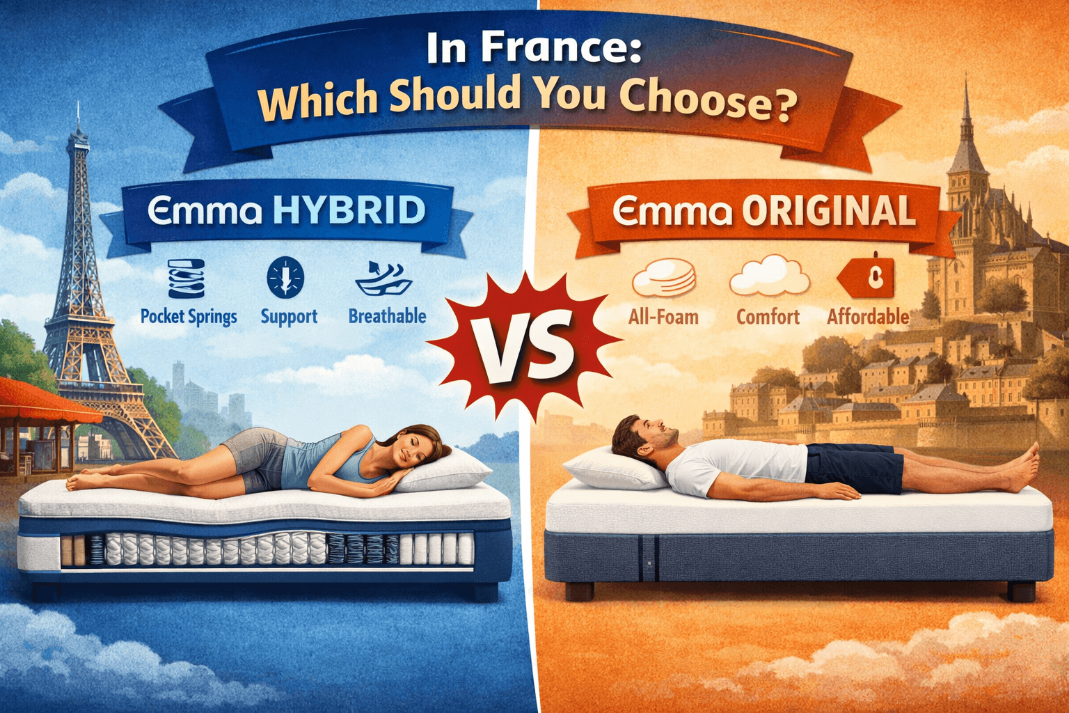 Emma Hybrid vs Original Mattresses in France: Which Should You Choose?